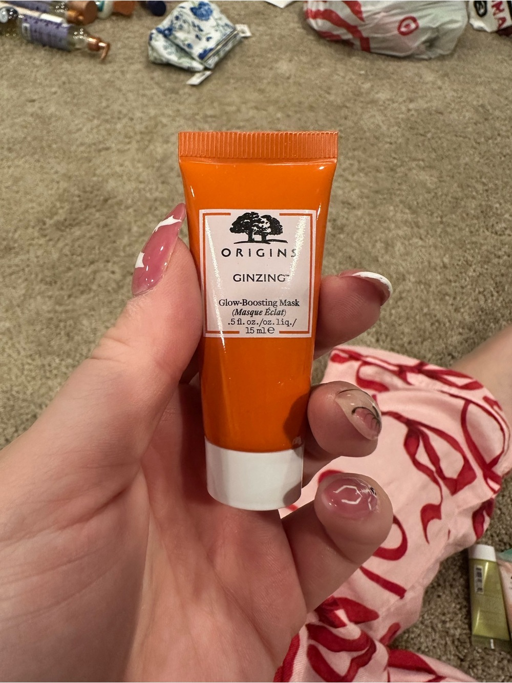 Origins GinZing Glow-Boosting Mask - Orange and White Tube
